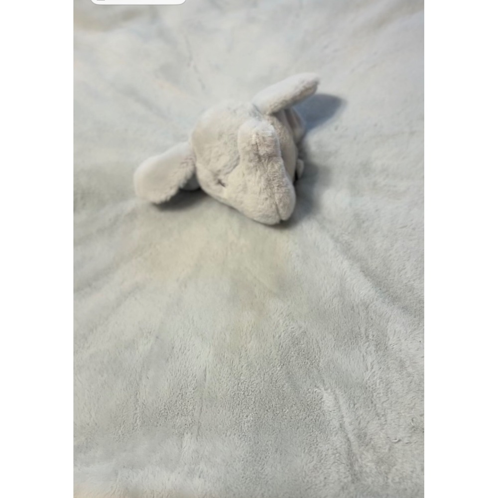 Little Miracles Elephant Security Blanket Light Blue Plush Faux Lovey Large